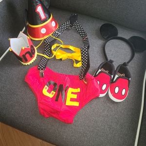 Mickey Mouse First Brithday Smash Cake Outfit
